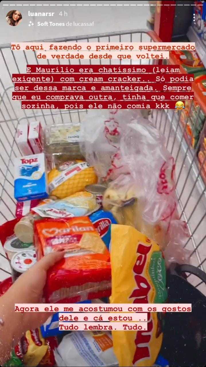 Luana Ramos via stories fazendo compras. (Foto: Reprodução/Instagram)