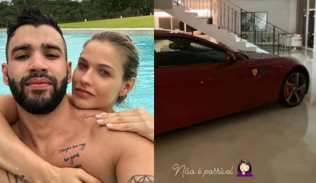 Andressa Suita compartilha foto de carro na sala de Gusttavo Lima: ‘Não é possível’