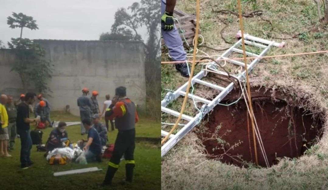 Sogra e nora são resgatadas depois de caírem em poço de 20 metros de profundidade