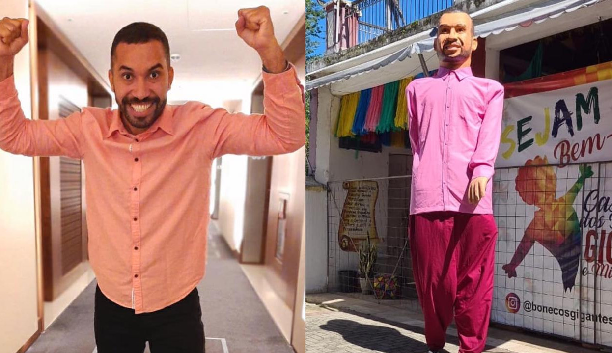 Gil do Vigor, comemora sua versão de boneco de Olinda: ‘Viva a representatividade’