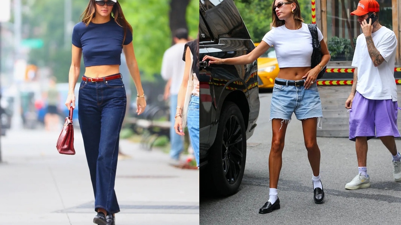 Fashionistas Hailey Bieber e Kendall Jenner tornam mocassim o novo must da vez