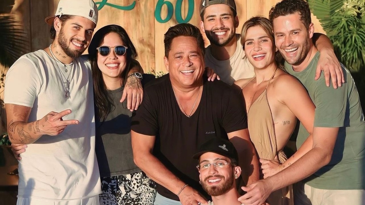 Leonardo comemora o Dia dos Pais em publicação ao lado dos filhos