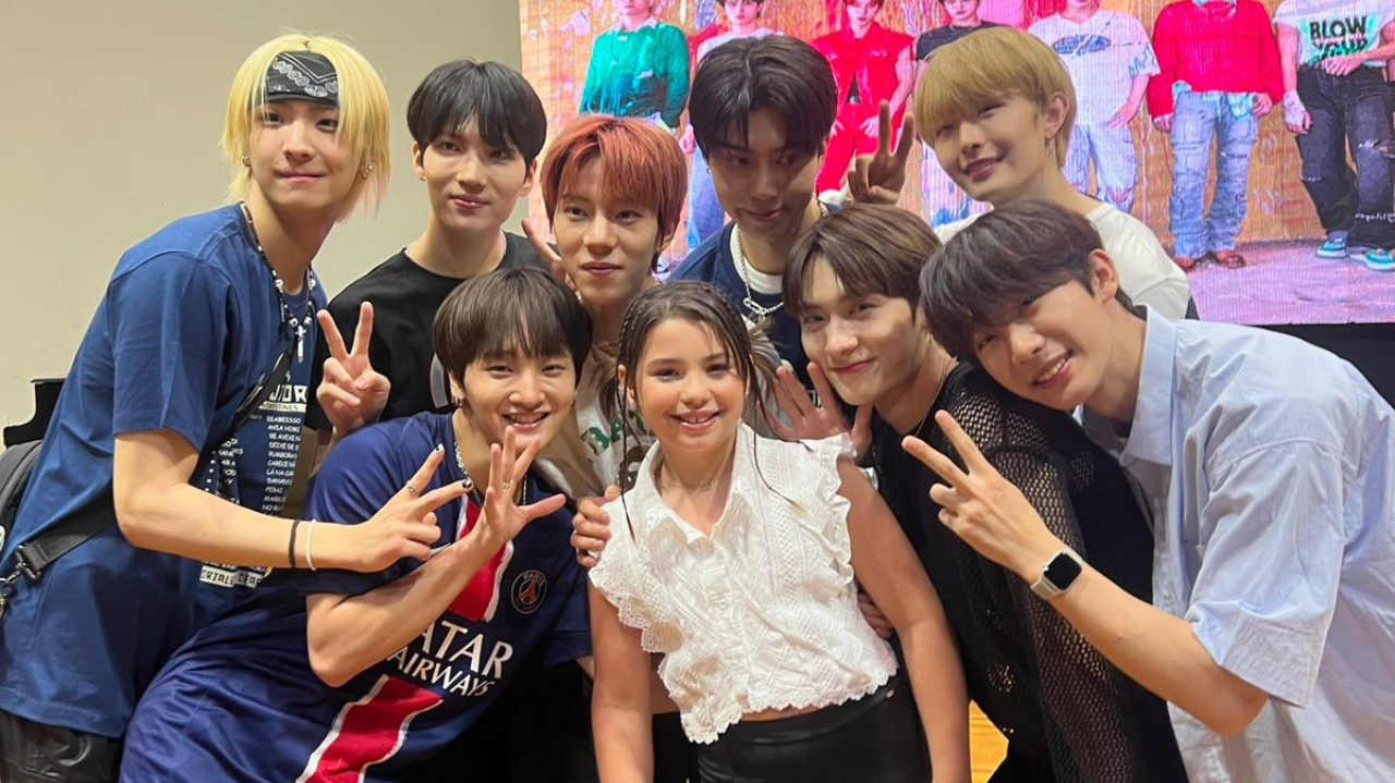 Sophia Eldo: A Pequena Influenciadora que Encanta o Mundo com sua Paixão pela Cultura Coreana, se encontra com o grupo NTX