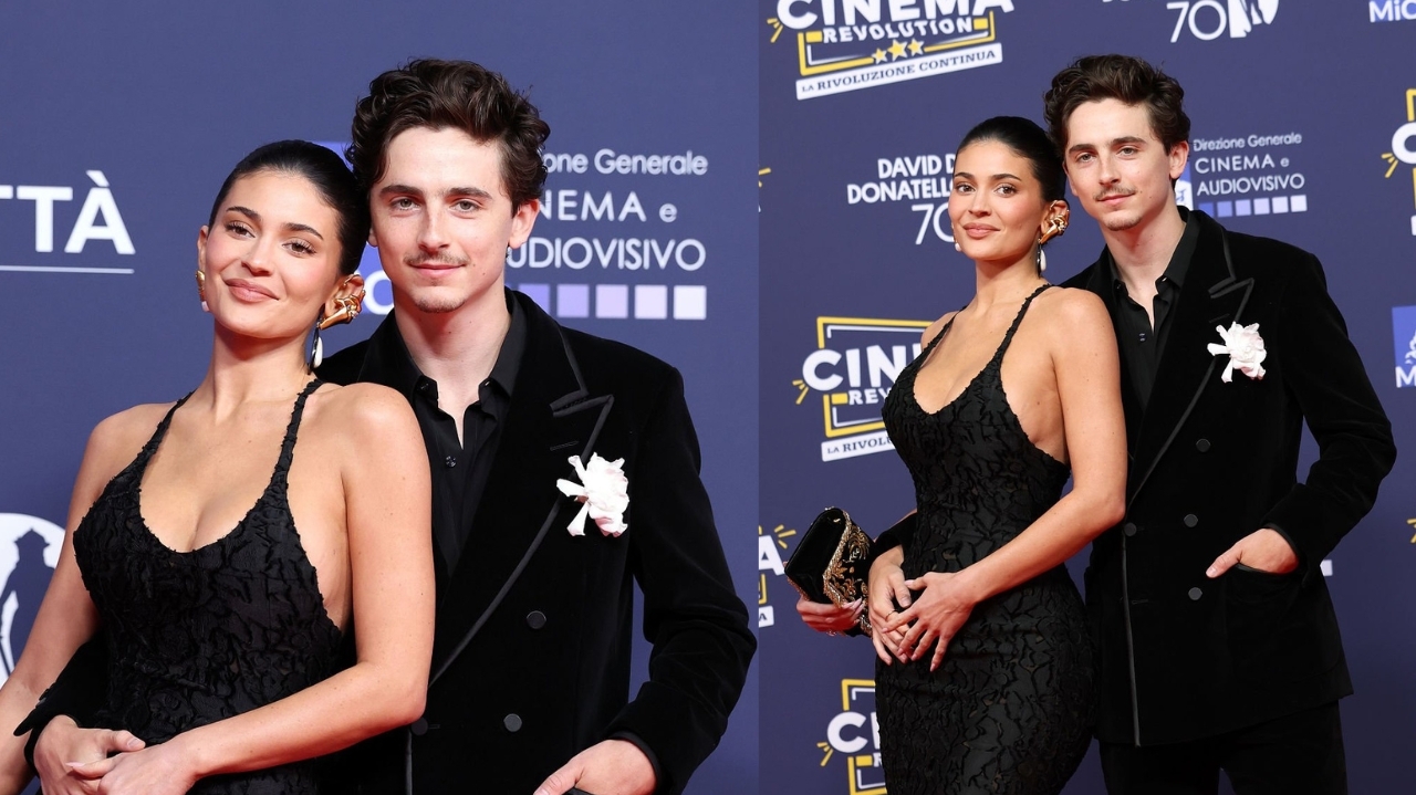 Kylie Jenner e Timothée Chalamet brilham juntos no tapete vermelho com looks combinados