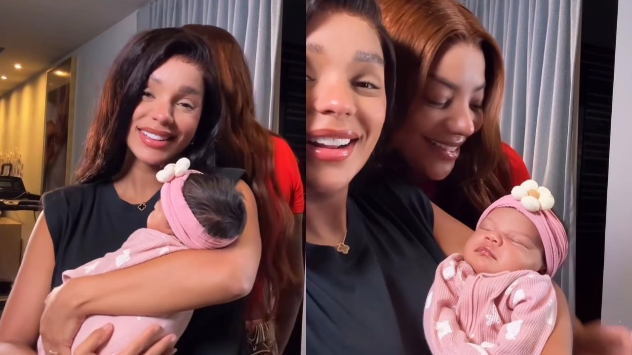 Primeira aparição de Zuri, filha de Ludmilla e Bruna Gonçalves, nas redes sociais.