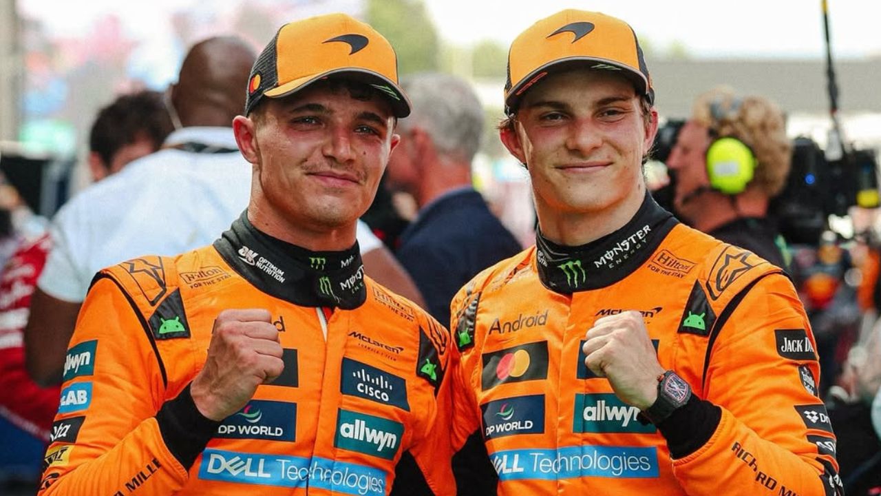 Dupla de pilotos da McLaren, Lando Norris e Oscar Piastri I Reprodução/Instagram/@mclaren