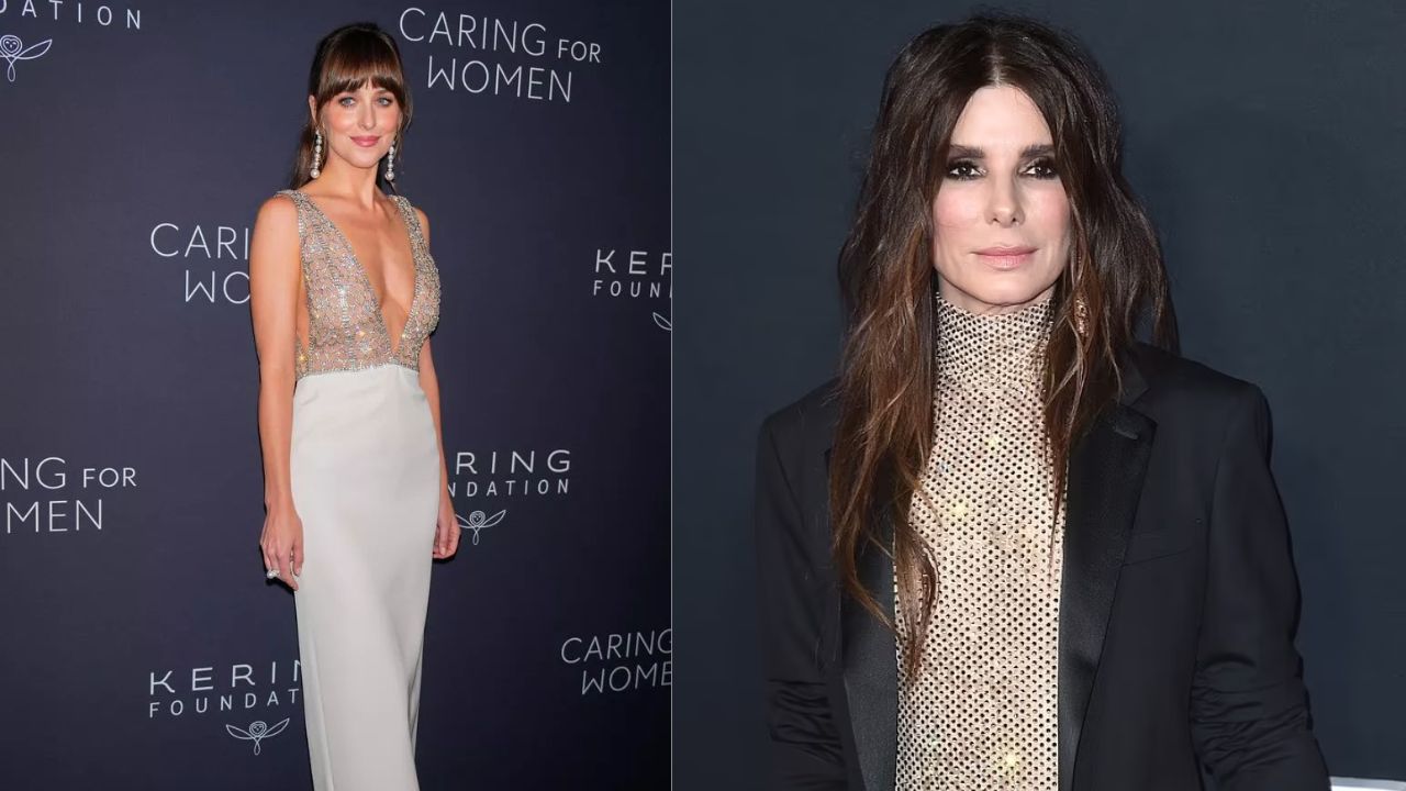 Dakota Johnson e Sandra Bullock | Reprodução/Pinterest/@Neflixusa/Getty Images Embed