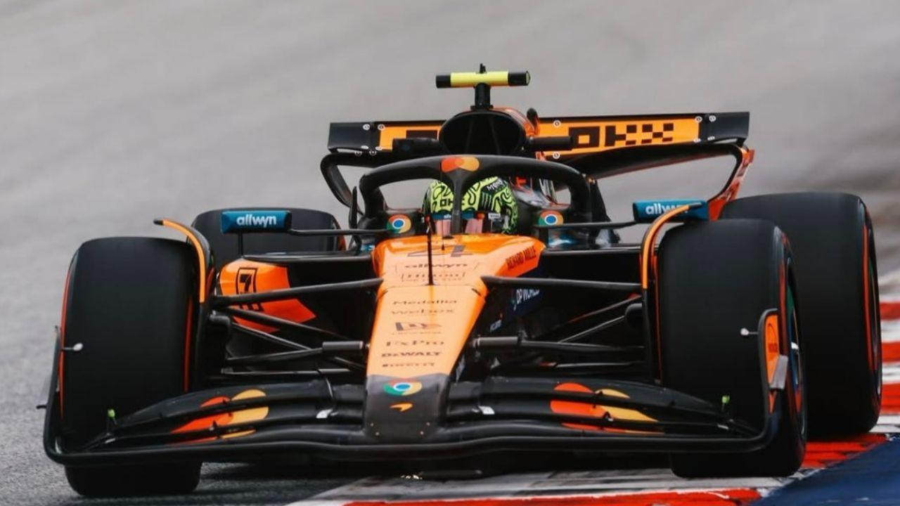 Carro do piloto Lando Norris no Circuito Red Bull Ring, na Áustria I Reprodução/Instagram/@mclaren