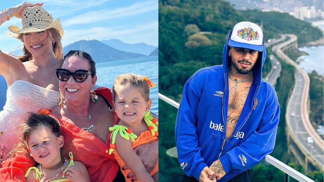 Virgínia com a mãe Margareth e as filhas, e Zé Felipe no Rio de Janeiro | Reprodução/Instagram/@margareth_serrao/@zefelipe