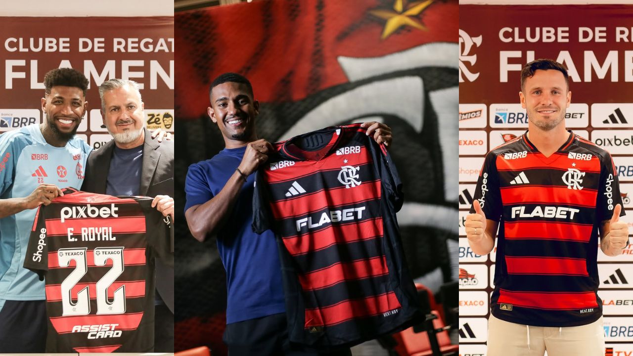 Emerson Royal, Samuel Lino e Saúl Ñíguez | Reprodução/Instagram/@flamengo