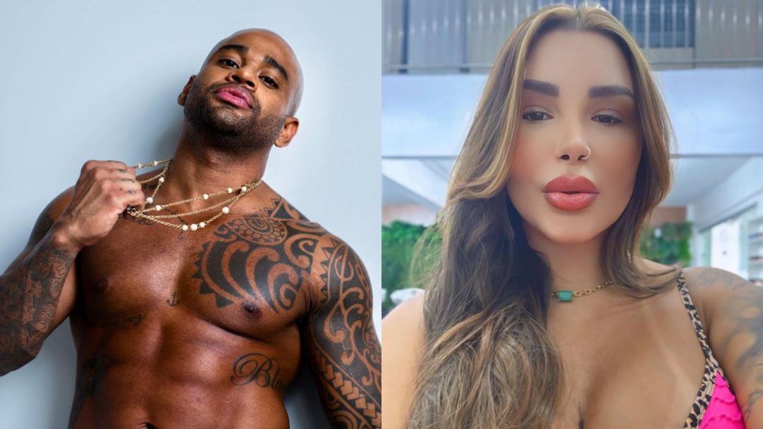 Cezar Black e Jenny Miranda são flagrados em beijo intenso