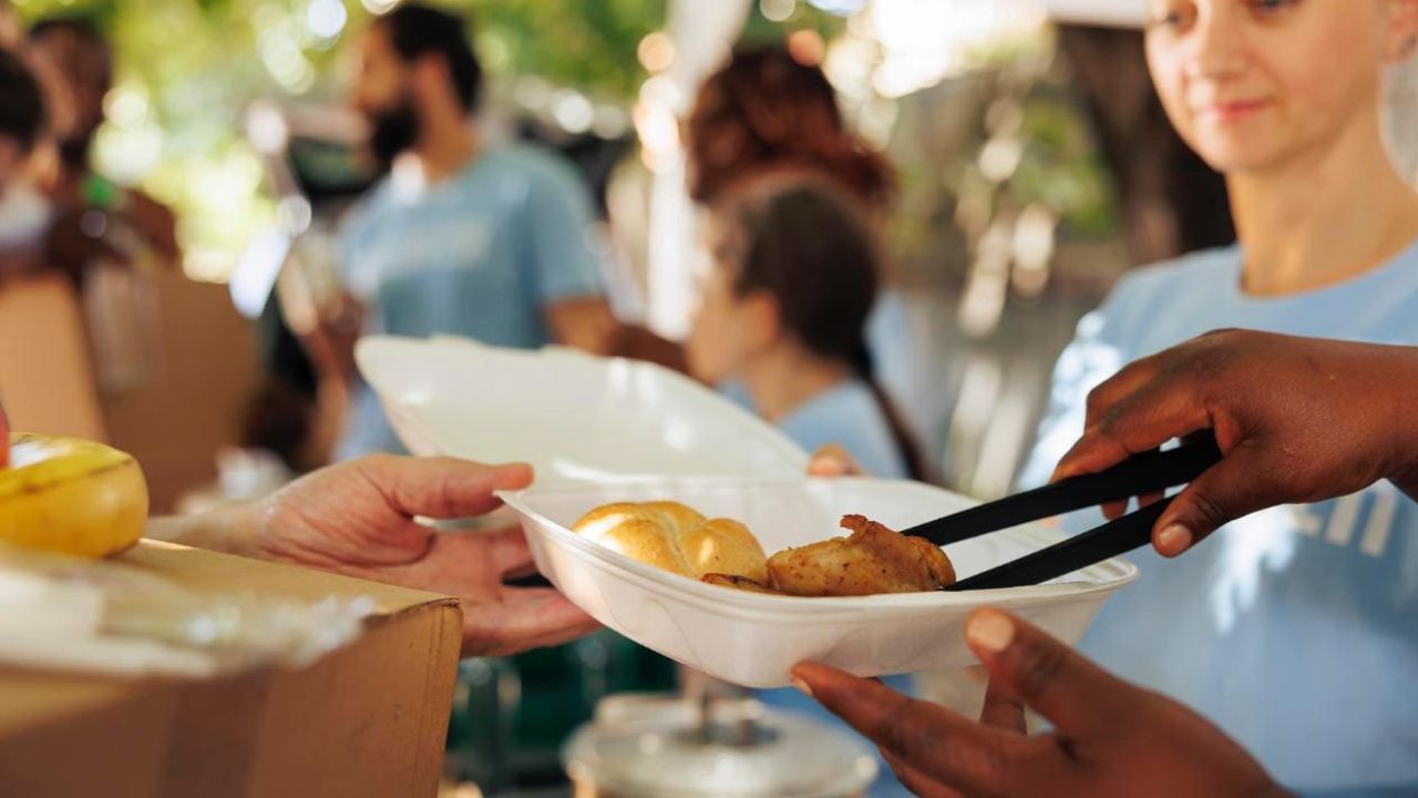 Distribuição de comida em ação social | Reprodução/Freepik