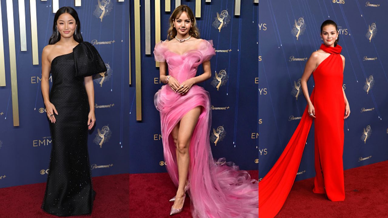 Anna Sawai, Lisa e Selena Gomez no Emmy 2025 I Reprodução/Maya Dehlin Spach/ Frederic J. Brown/Frazer Harrison/Getty images Embed