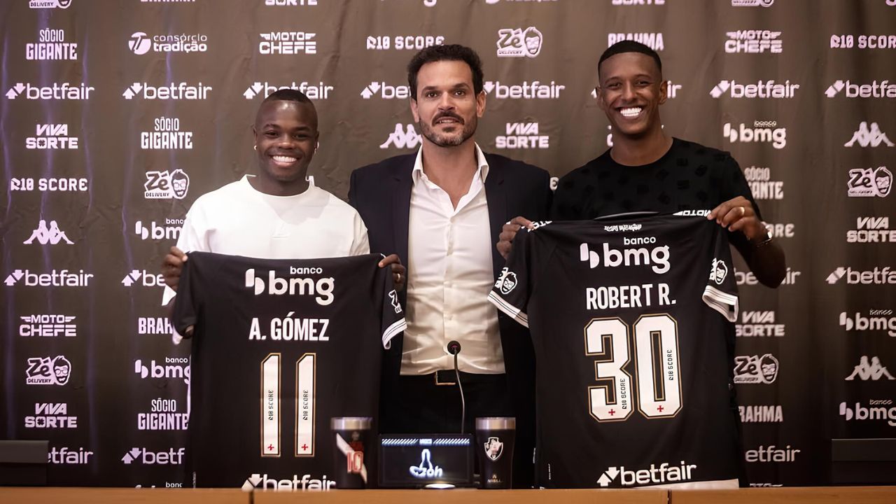 Andrés Gómez e Robert Renan com Admar Lopes | Reprodução/Instagram/@vascodagama