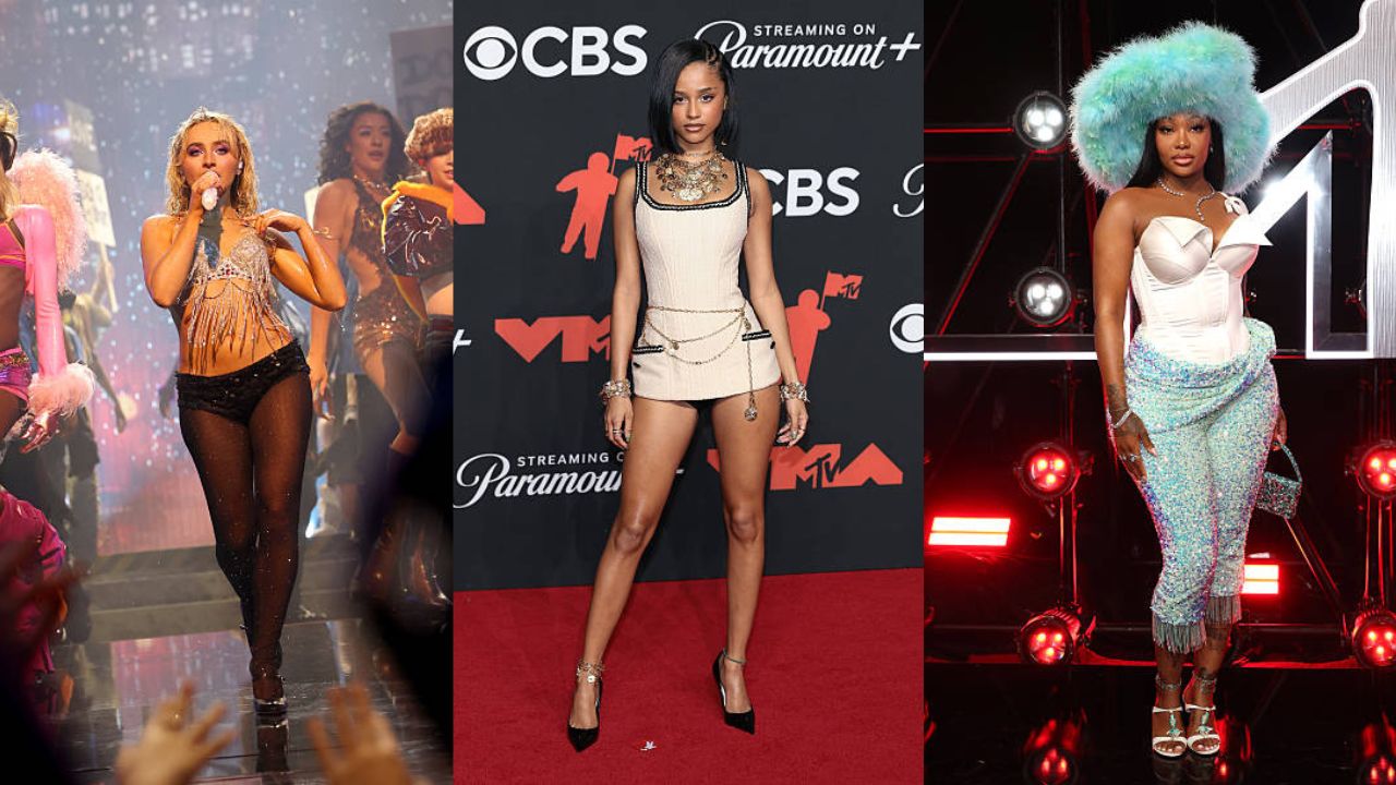 Sabrina Carpenter, Tyla e Summer Walker no VMA 2025 | Reprodução/Mike Coppola/Dimitrios Kambouris/Kevin Mazur/Getty Images Embed