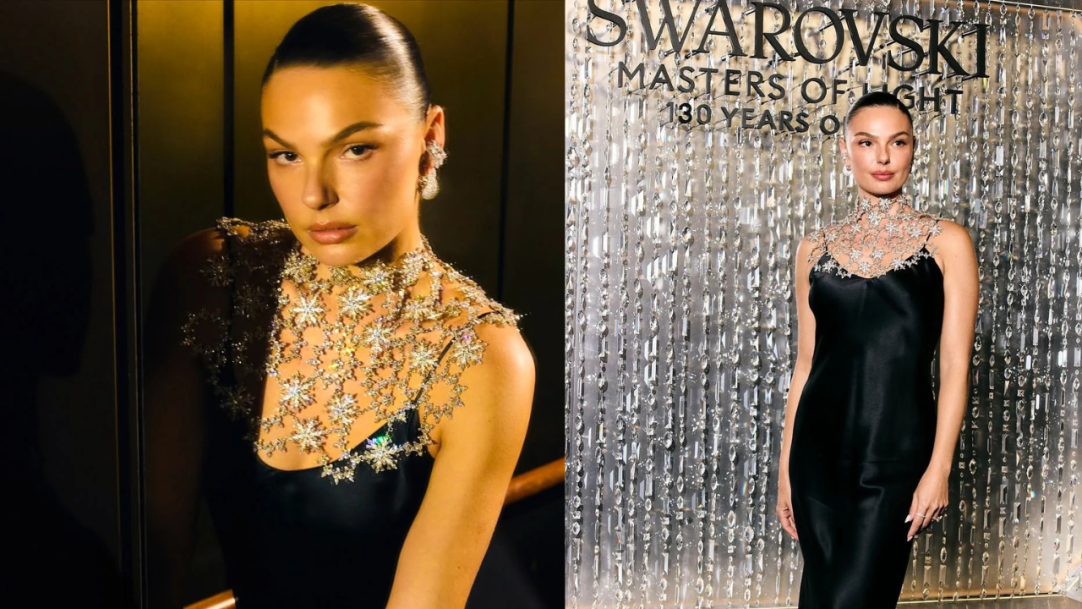 Isis Valverde protagoniza em Hollywood com colar de 12 mil cristais