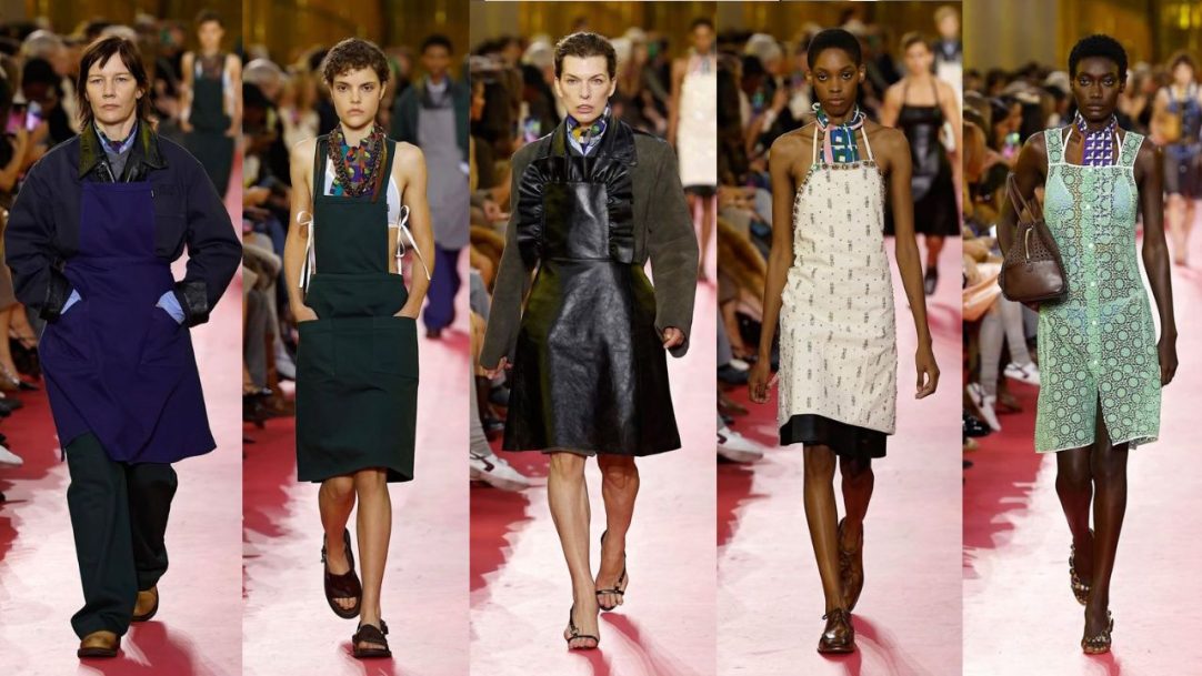 Miuccia Prada ressignifica o trabalho feminino no verão 2026 da Miu Miu