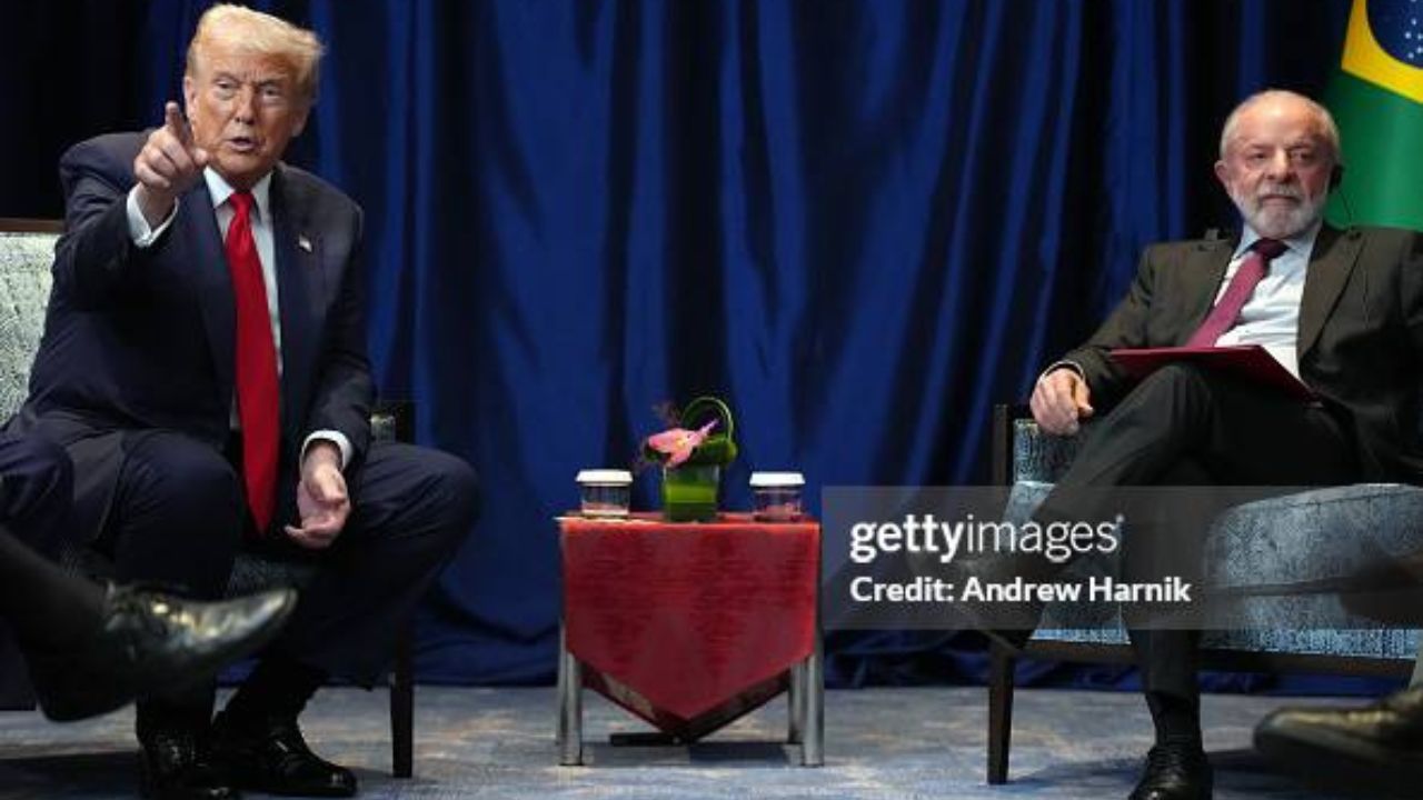 Lula e Trump em reunião na Malásia | Reprodução/Andrew Harnik/Getty Images Embed