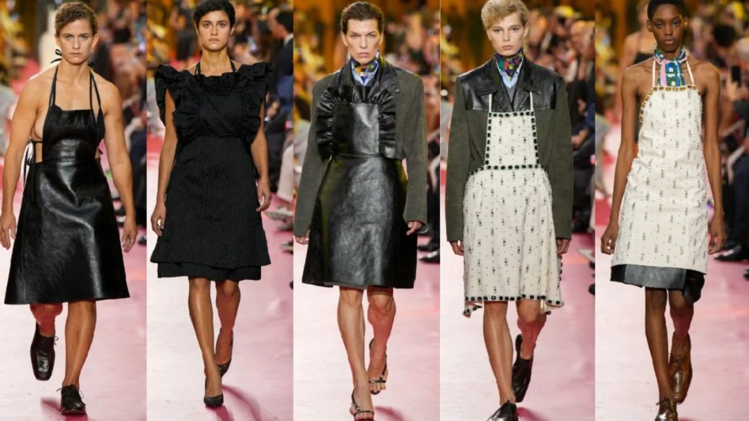 Miu Miu Verão 2026: marca apresenta o avental como símbolo de rebeldia e reflexão