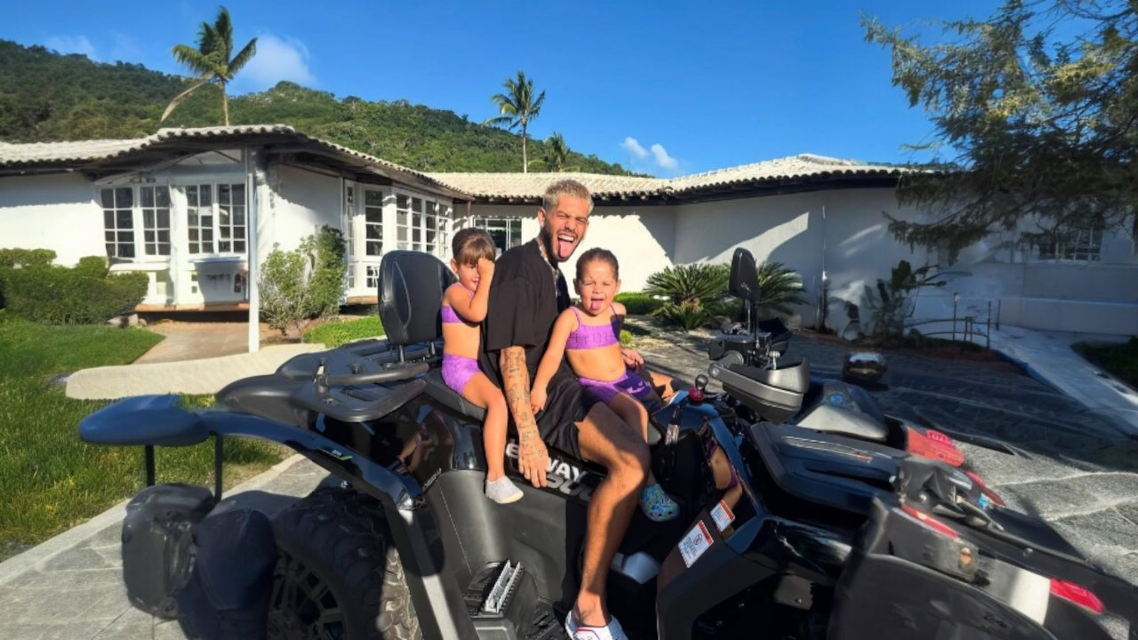 Zé Felipe aproveita o dia ensolarado com as filhas | Reprodução/Instagram/@zefelipe