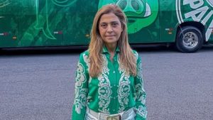 Leila Pereira comenta a permanência de Abel no Palmeiras e brinca sobre festa
